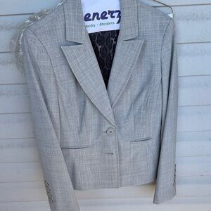 Express Light Gray Single-Button Women's Blazer